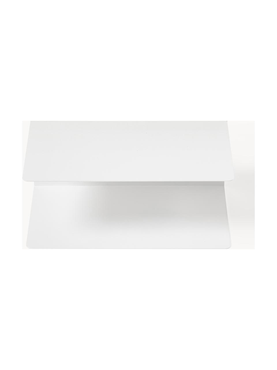 Mesitas de noche de pared de metal Neptun, 2 uds., Metal con pintura en polvo, Blanco, An 35 x Al 14 cm