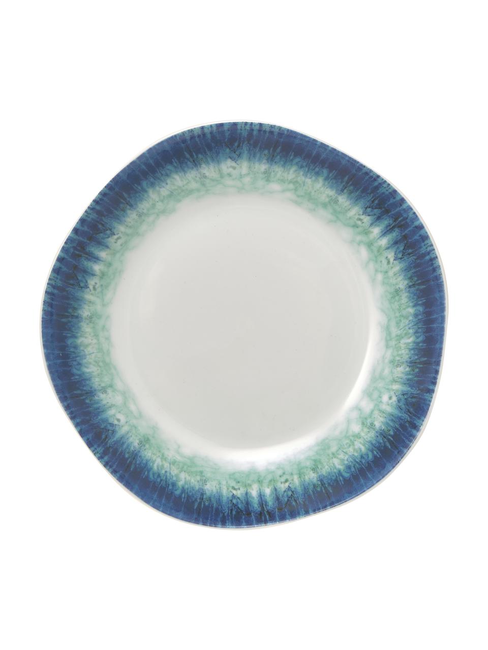 Sada porcelánového nádobí s barevným přechodem Antille, pro 6 osob (18 dílů), Porcelán, Odstíny modré, Sada s různými velikostmi