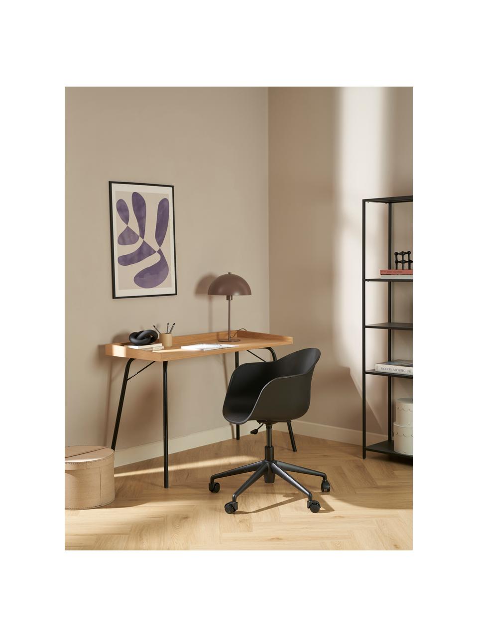 Schreibtischstuhl Claire, Sitzfläche: 65 % Polypropylen, 35 % G, Beine: Metall, pulverbeschichtet, Rollen: Kunststoff, Schwarz, B 66 x T 60 cm