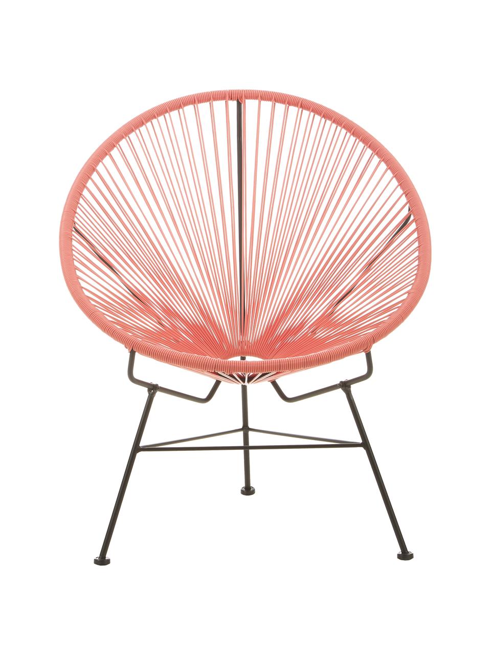 Sillón de plástico Bahia, Asiento: plástico, Estructura: metal con pintura en polv, Coral, An 81 x F 73 cm