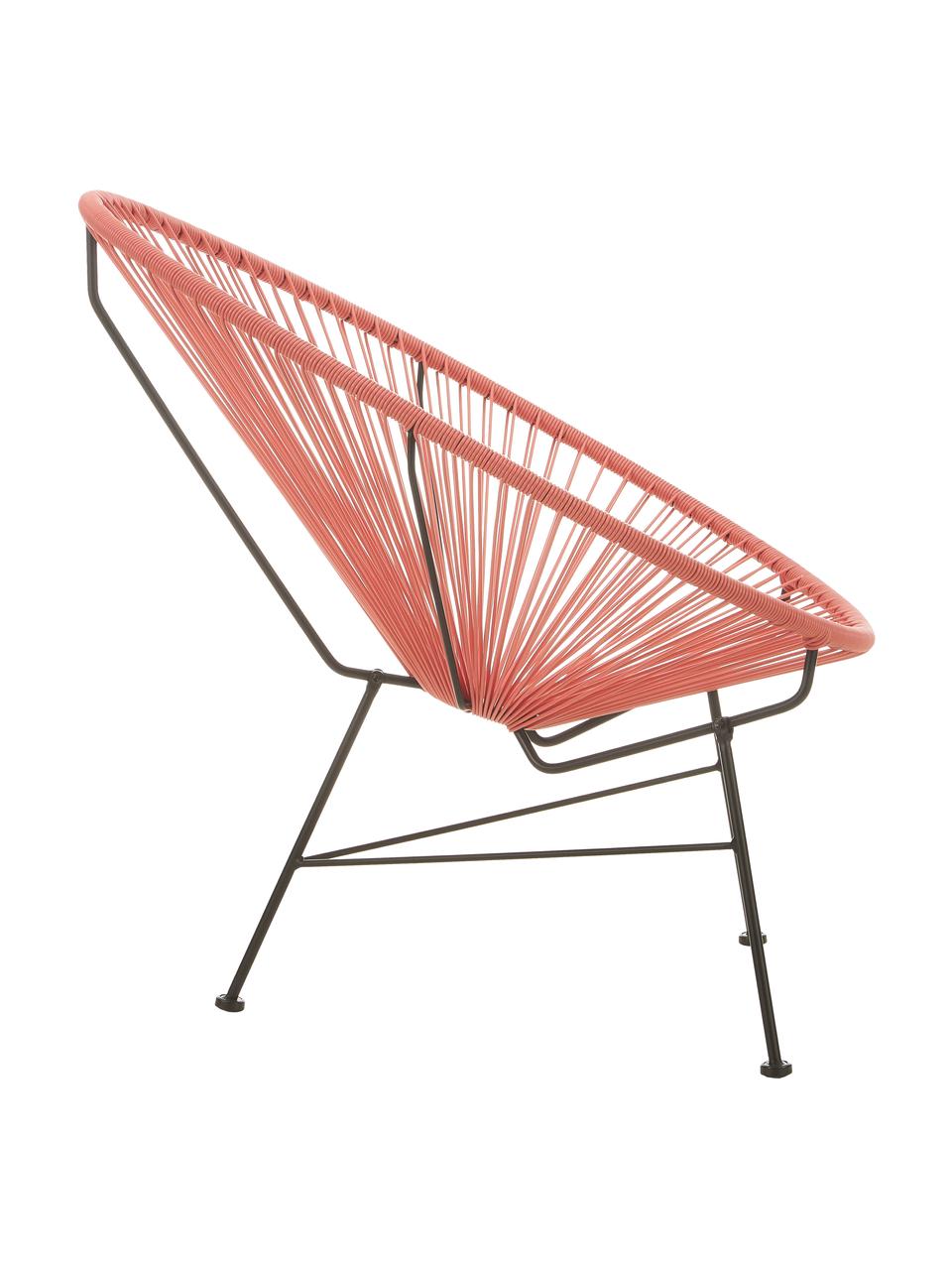 Křeslo z pleteniny z umělé hmoty Bahia, Korálová, Š 81 cm, H 73 cm