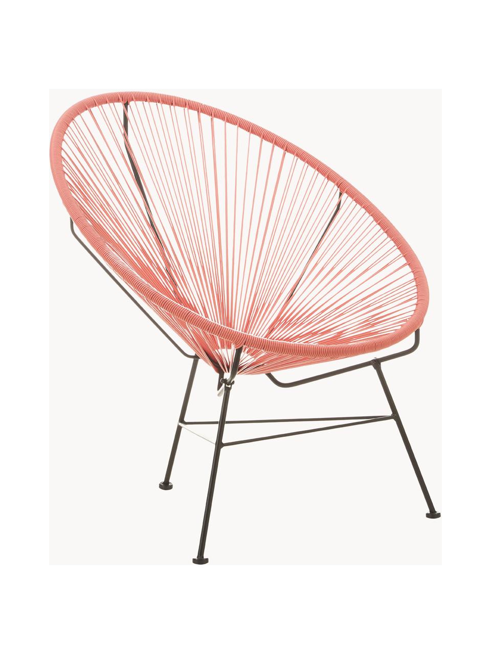 Sillón de plástico Bahia, Asiento: plástico, Estructura: metal con pintura en polv, Rojo coral, An 81 x F 73 cm