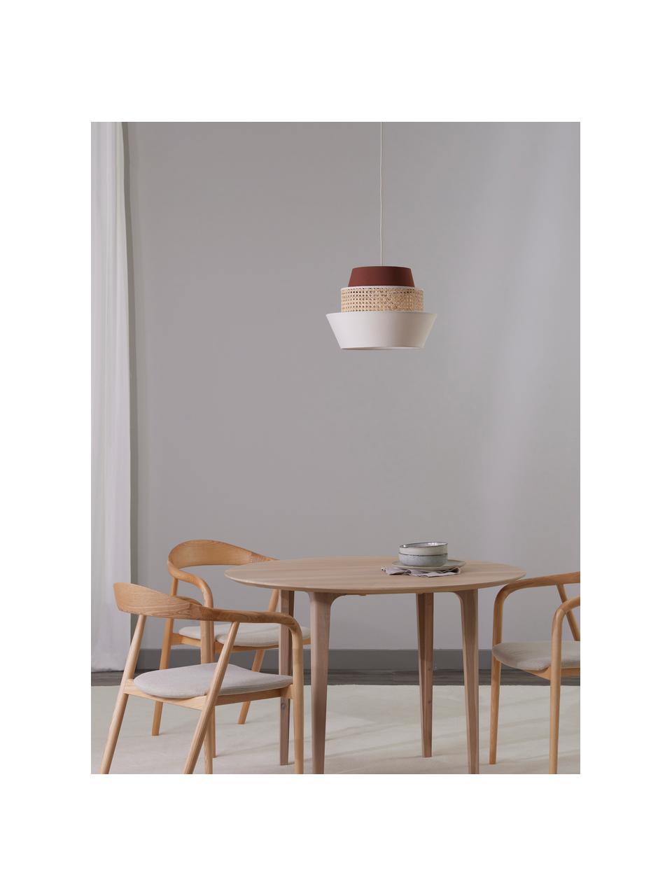 Závesná lampa z viedenského výpletu Klea, Svetlobéžová, hnedá, Ø 41 x V 30 cm
