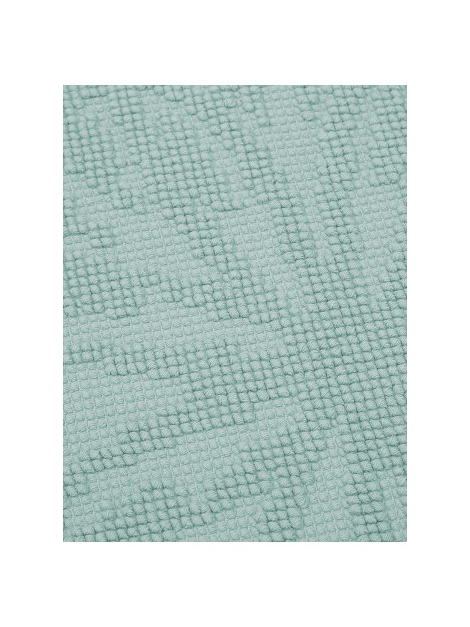 Baumwoll-Badvorleger Hammam mit Hoch-Tief-Muster, 100% Baumwolle, schwere Qualität, 1700 g/m², Mintgrün, B 60 x L 80 cm