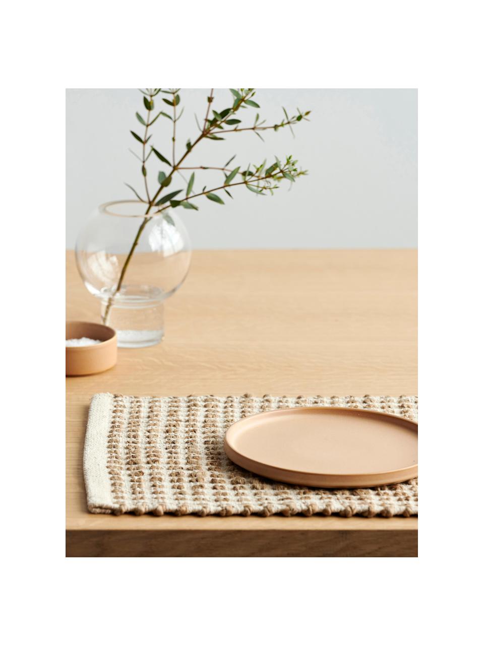 Placemats Rustic, 4 stuks, 52% jute, 48% katoen, Beige, B 33 x L 48 cm