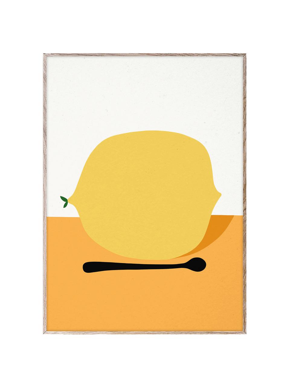 Plagát Citron, 210 g matný papier Hahnemühle, digitálna tlač s 10 farbami odolnými voči UV žiareniu, Žltá, oranžová, lomená biela, Š 30 x V 40 cm