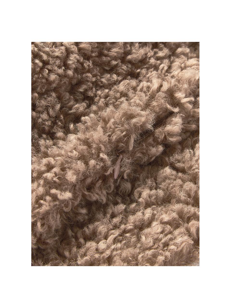 Plyšový povlak na polštář Dotty, Plyš (100 % polyester), Nugátová, Š 30 cm, D 70 cm