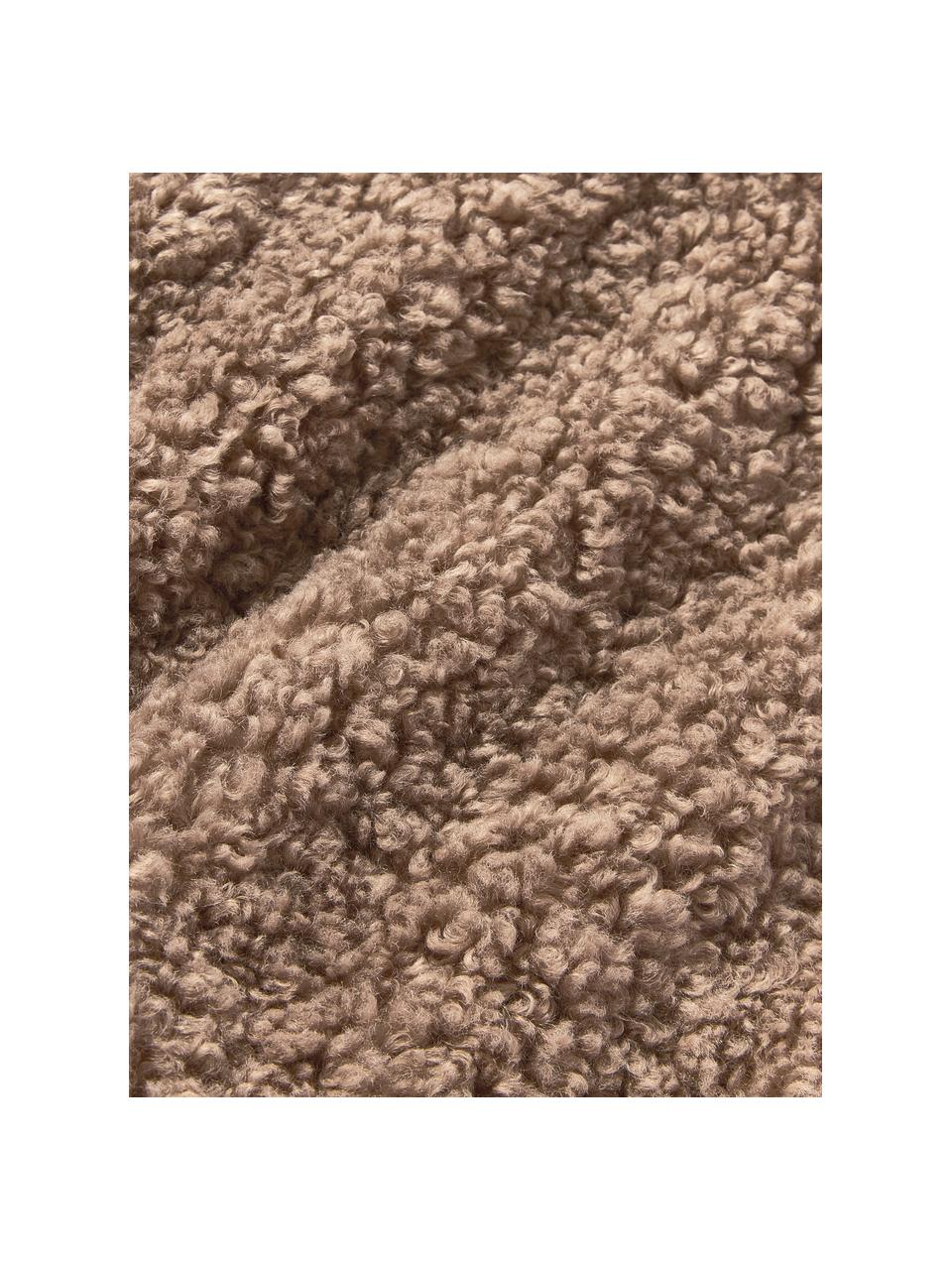 Plyšový povlak na polštář Dotty, Plyš (100 % polyester), Nugátová, Š 30 cm, D 70 cm
