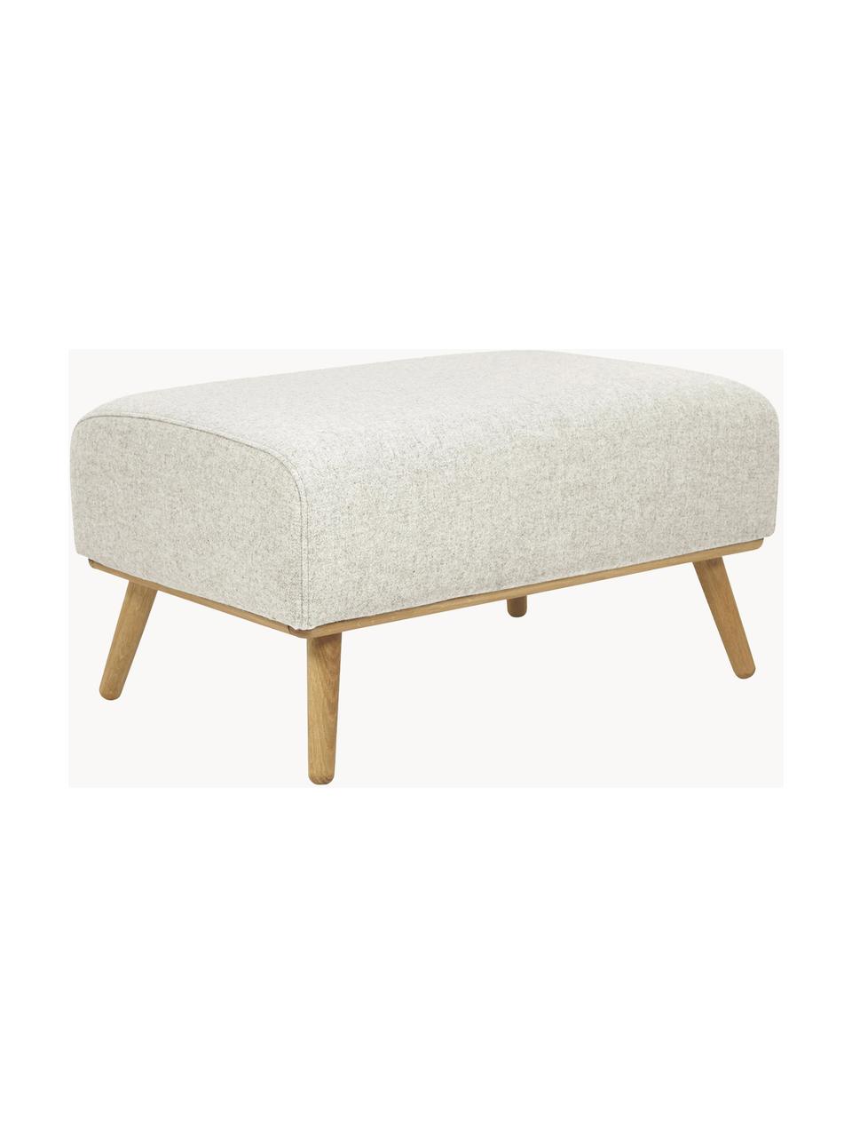 Taburete de lana Archie, Tapizado:  100% lana, Estructura: madera de pino con certif, Patas: madera de roble aceitada , Beige, dorado, An 87 x Al 45 cm