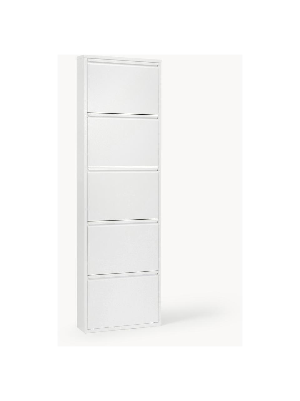 Zapatero de pared Caruso, puertas abatibles, Acero con pintura en polvo, Blanco, An 50 x Al 170 cm