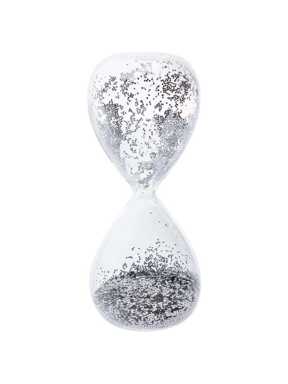 Deko-Objekt Hourglass, Transparent, Silberfarben, Ø 7 x H 16 cm