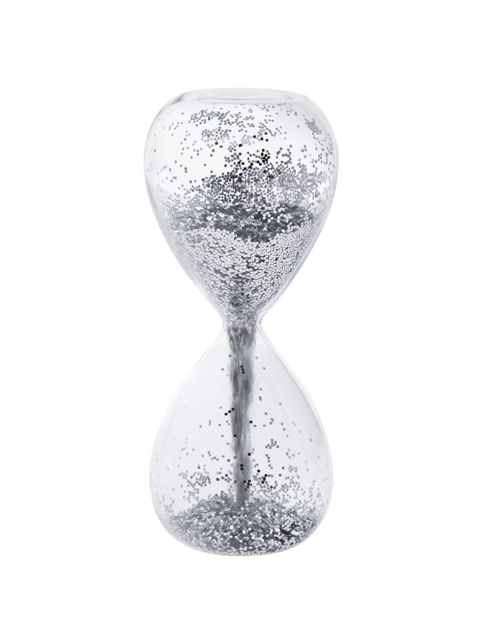 Dekorace Hourglass, Transparentní, stříbrná, Ø 7 cm, V 16 cm