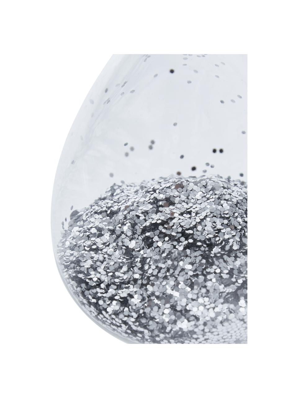 Dekoracja Hourglass, Transparentny, odcienie srebrnego, Ø 7 x W 16 cm
