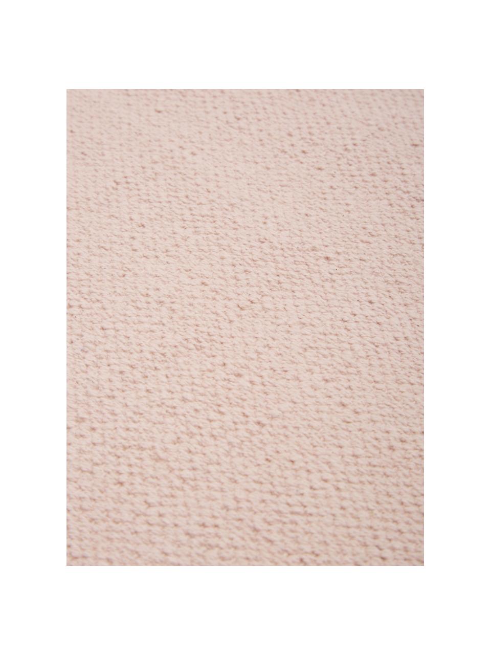 Tapis fin en coton rose, tissé main Agneta, 100 % coton, Rose, larg. 160 x long. 230 cm (taille M)