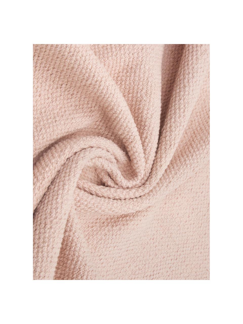 Tapis fin en coton rose, tissé main Agneta, 100 % coton, Rose, larg. 160 x long. 230 cm (taille M)