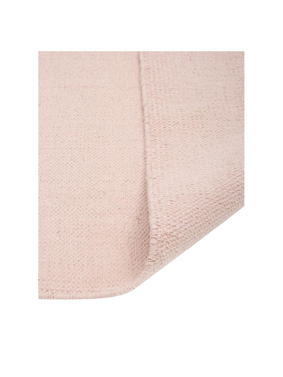 Tappeto sottile in cotone rosa tessuto a mano Agneta, 100% cotone, Rosa, Larg. 160 x Lung. 230 cm (taglia M)