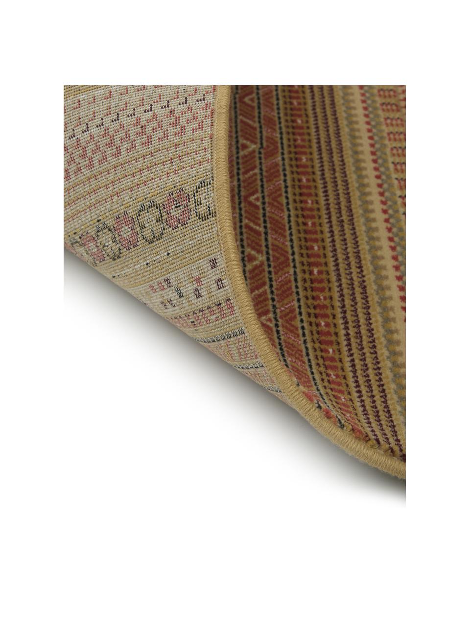 Tappeto con dettagli colorati e frange Nepal, Retro: juta, Beige, multicolore, Larg. 200 x Lung. 295 cm (taglia L)