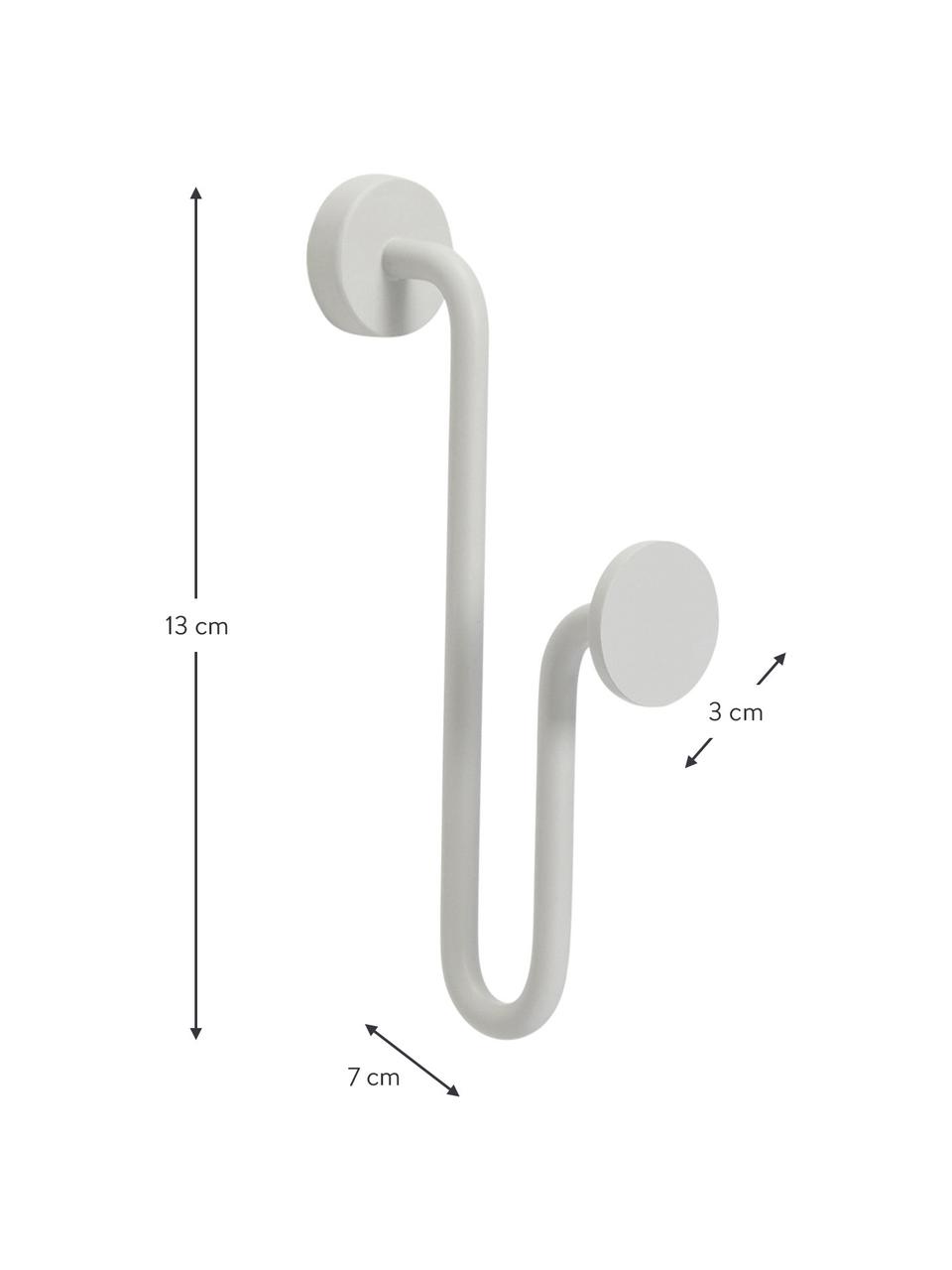 Nástěnný kovový háček Swing, Potažený kov, Bílá, Š 3 cm, V 13 cm