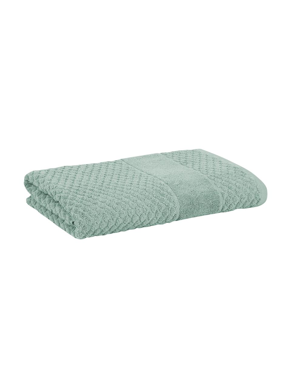 Handtuch Katharina mit Wabenmuster, verschiedene Größen, Grün, Duschtuch, B 70 x L 140 cm