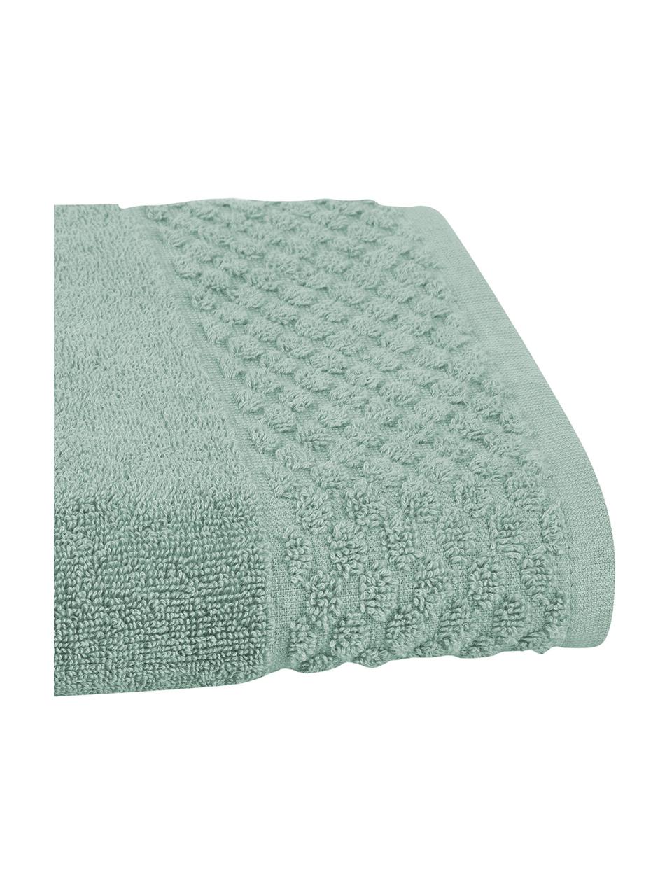 Handdoek Katharina met honingraatpatroon, verschillende formaten, Groen, Handdoek, B 50 x L 100 cm, 2 stuks