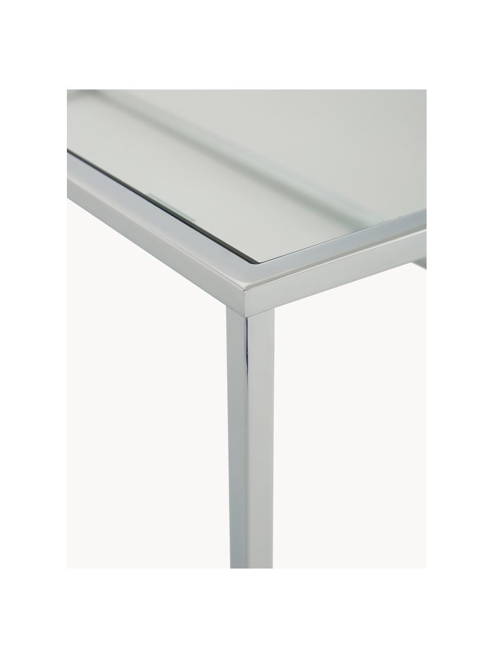 Table basse en verre Maya, Transparent, couleur chrome, larg. 110 x prof. 50 cm