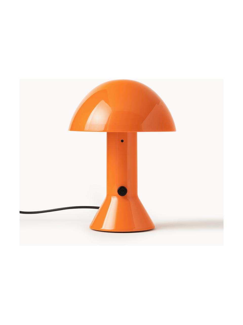 Kleine Tischlampe Elmetto mit verstellbarem Lampenschirm, Kunststoff, lackiert, Orange, Ø 22 x H 28 cm