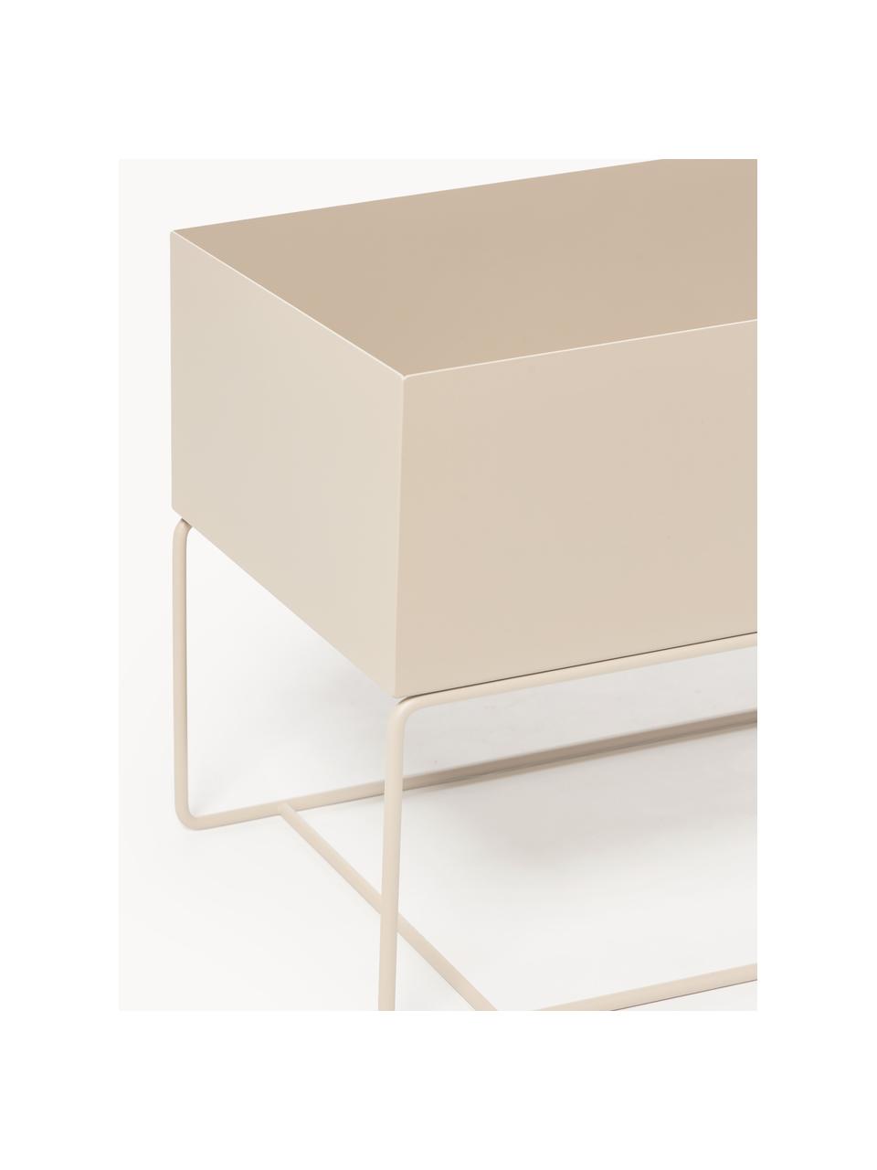 Übertopf Plant Box, Stahl, pulverbeschichtet, Hellbeige, B 77 x H 45 cm