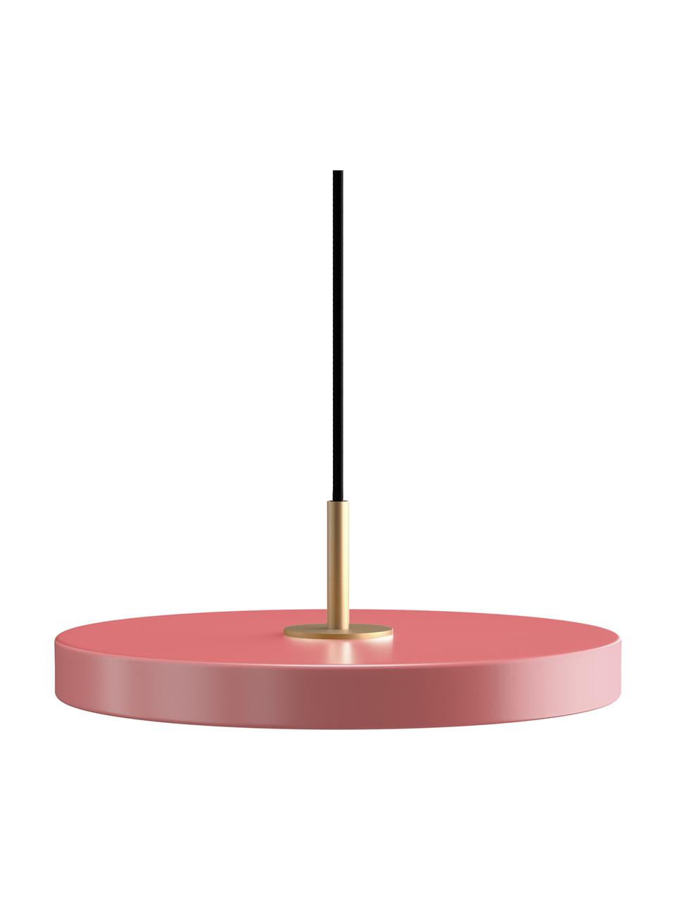 Design LED hanglamp Asteria, Lampenkap: gecoat aluminium, Decoratie: staal, Baldakijn: polypropyleen, Roze, Ø 31 x H 11 cm