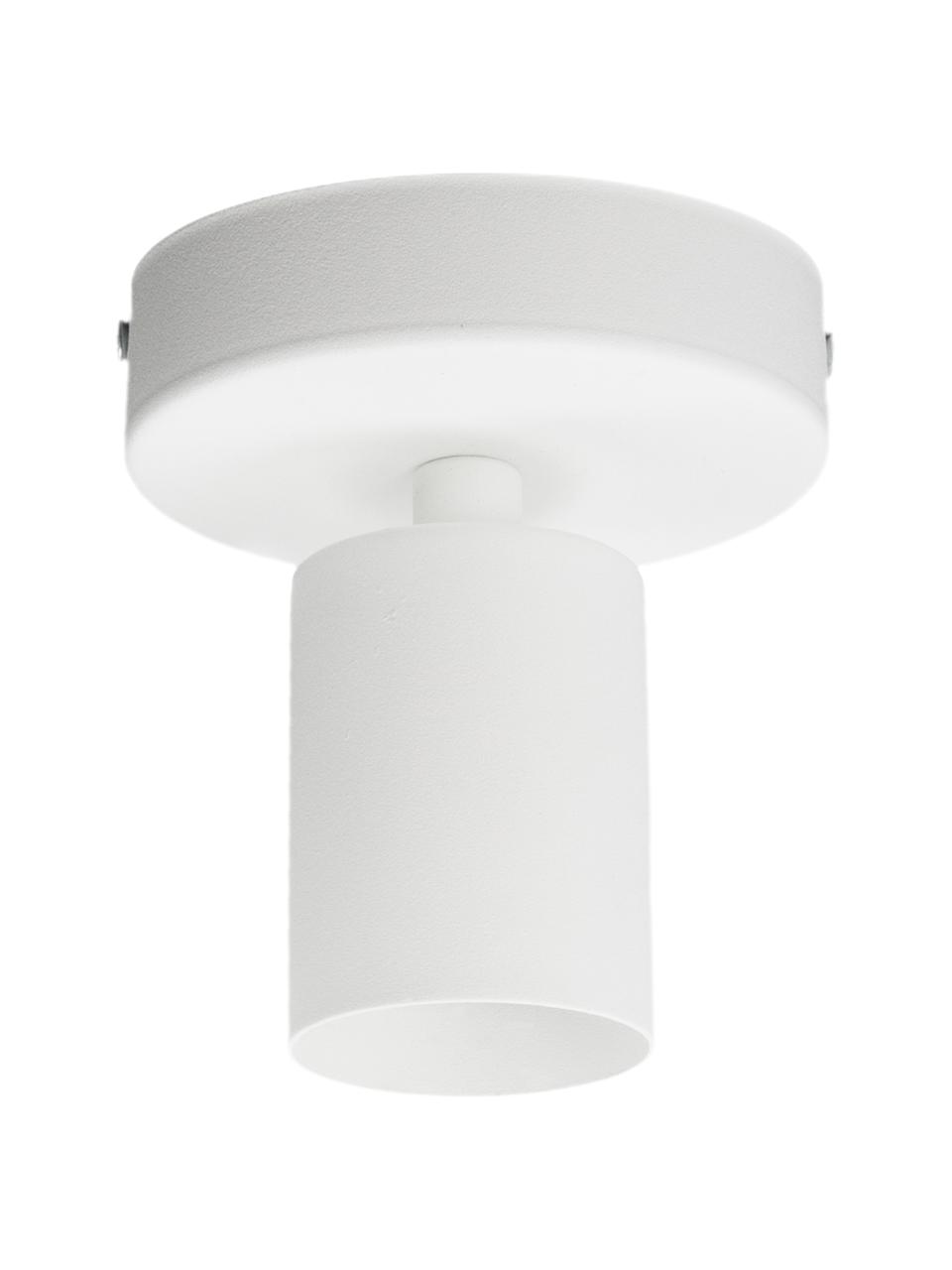 Lampada da soffitto piccola Cero, Baldacchino: acciaio verniciato a polv, Bianco, Ø 10 x Alt. 12 cm