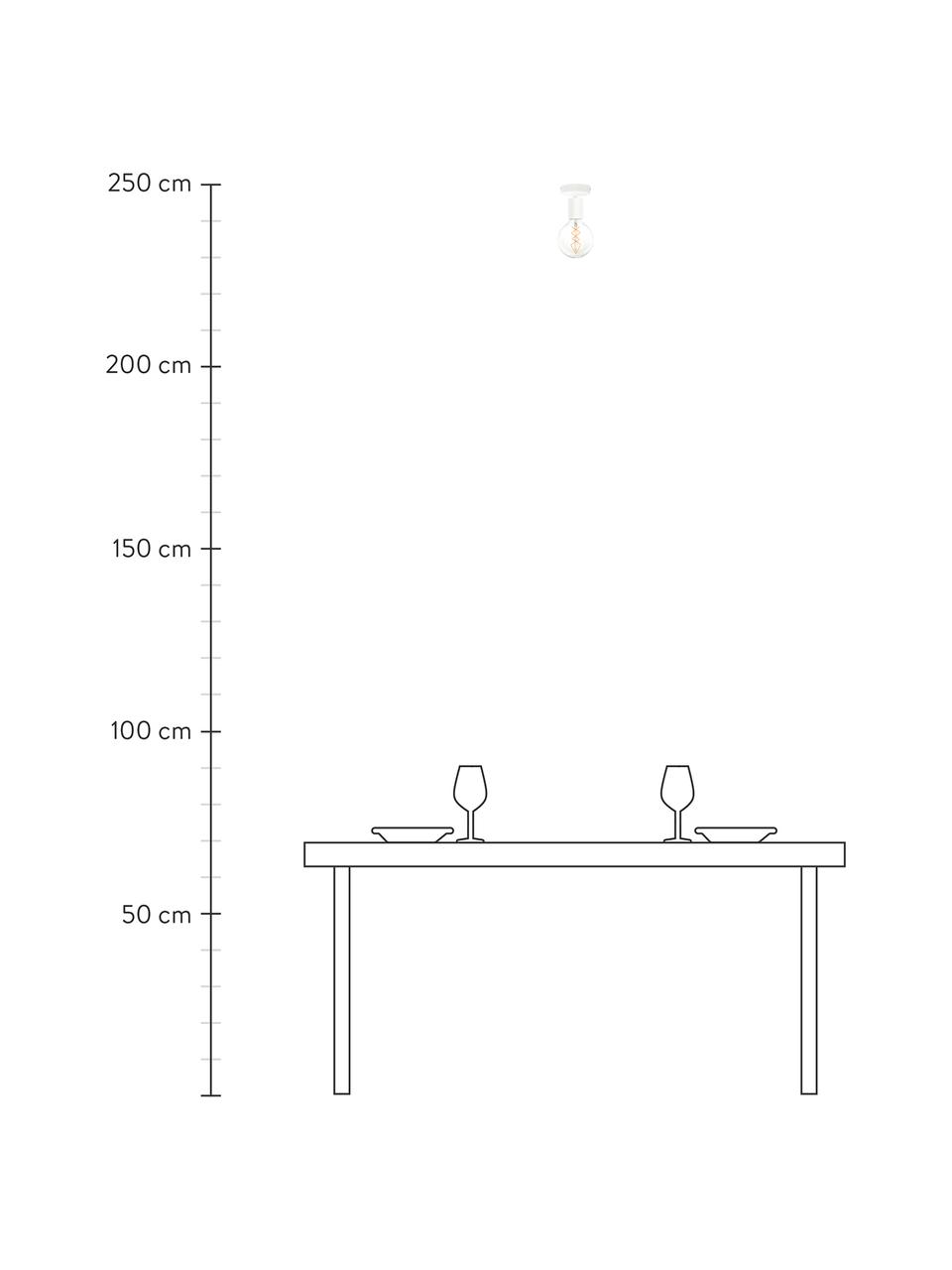 Kleine plafondlamp Cero, Baldakijn: gepoedercoat staal, Fitting: gepoedercoat staal, Wit, Ø 10 x H 12 cm