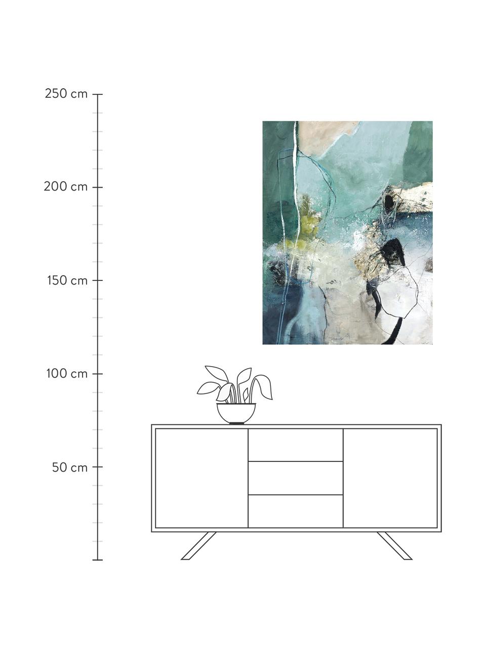 Handgemaltes Leinwandbild Freja Take out, Bild: Daler Rowney HQ Acrylfarb, Bunt, B 90 x H 120 cm