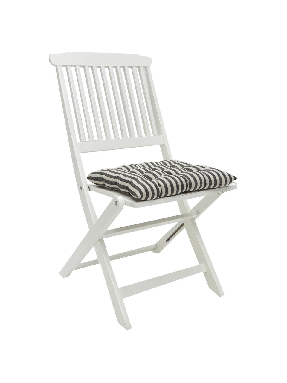 Poduszka na krzesło z bawełny Arild, 100% bawełna, Beżowy, czarny, S 38 x D 38 cm