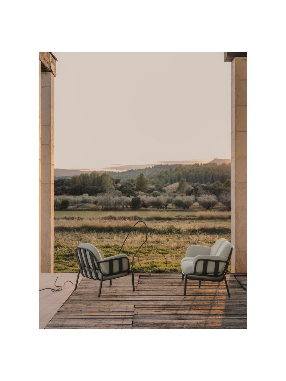 Fauteuil lounge de jardin Joncols, Tissu gris clair, anthracite, larg. 89 x prof. 80 cm