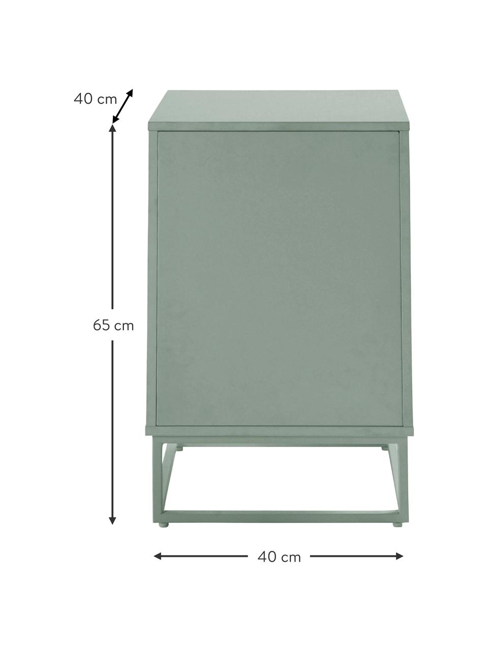 Table de chevet en bois Lyckeby, Bois, laque vert sauge, larg. 40 x haut. 65 cm