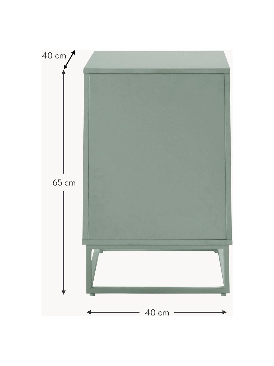 Dřevěný noční stolek Lyckeby, Šalvějově zelená, Š 40 cm, V 65 cm