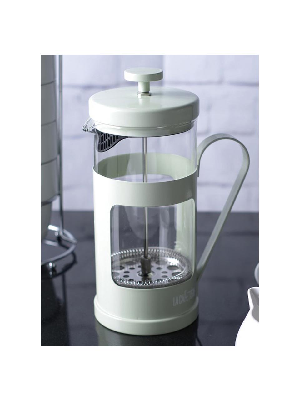 Cafetière Monaco, Acier inoxydable laqué, verre borosilicate, Transparent, menthe, 1 l