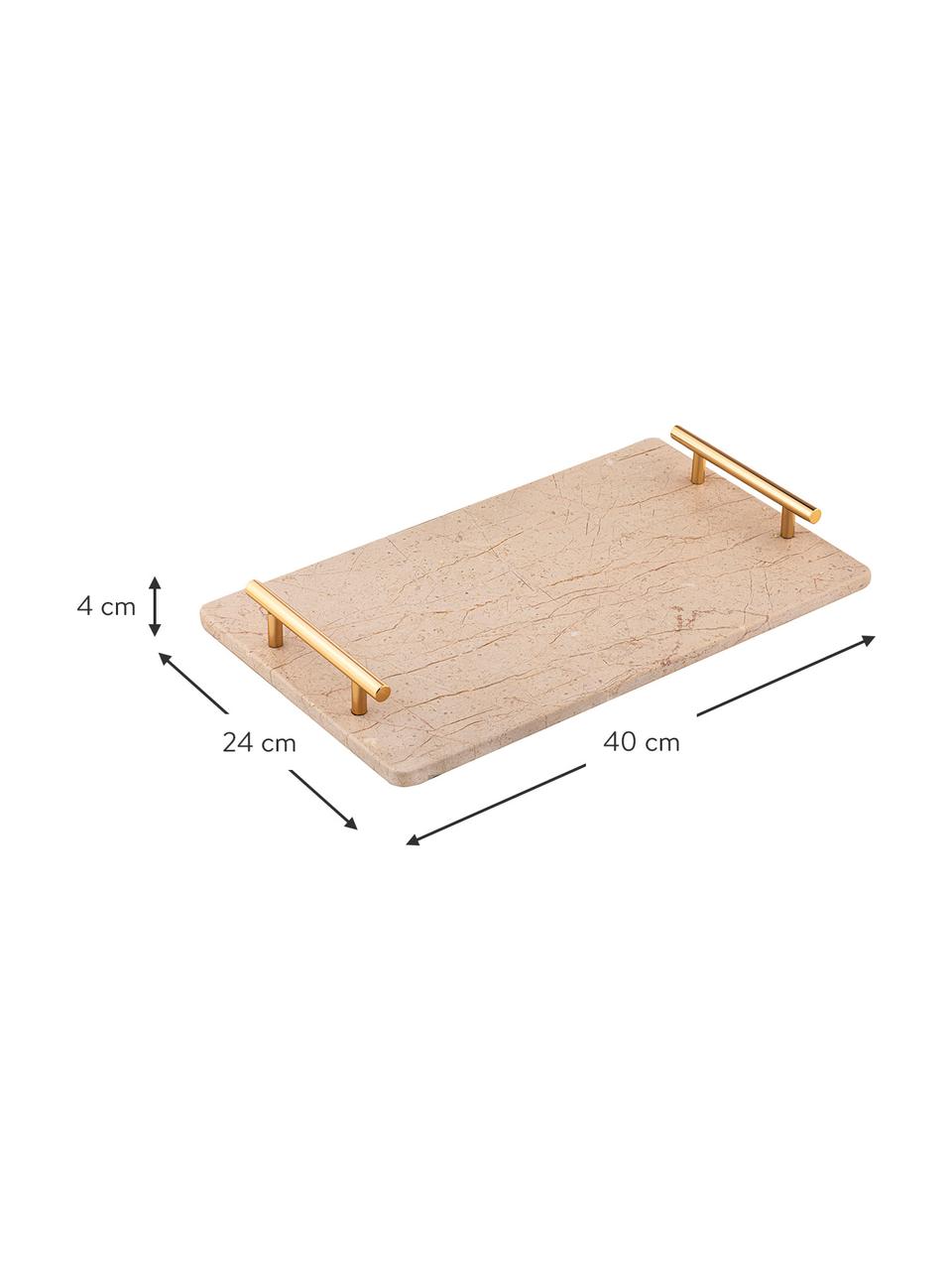 Mramorový servírovací tác Emerson, 40 x 24 cm, Béžový mramor, D 40 cm, Š 24 cm