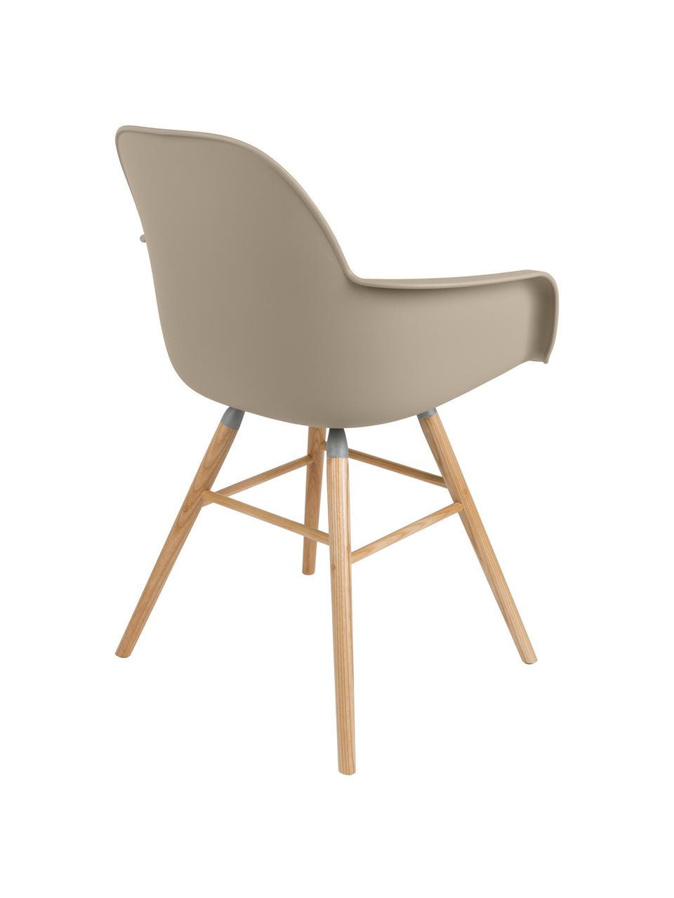 Krzesło z podłokietnikami Albert Kuip, Nogi: drewno jesionowe, Siedzisko: taupe Nogi: drewno dębowe, S 59 x W 82 cm