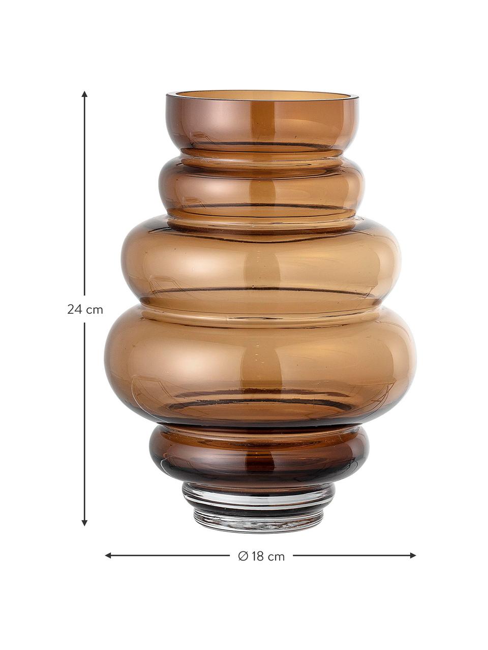 Vaso di design in vetro Bulli, Vetro, Ambrato, Ø 18 x Alt. 24 cm