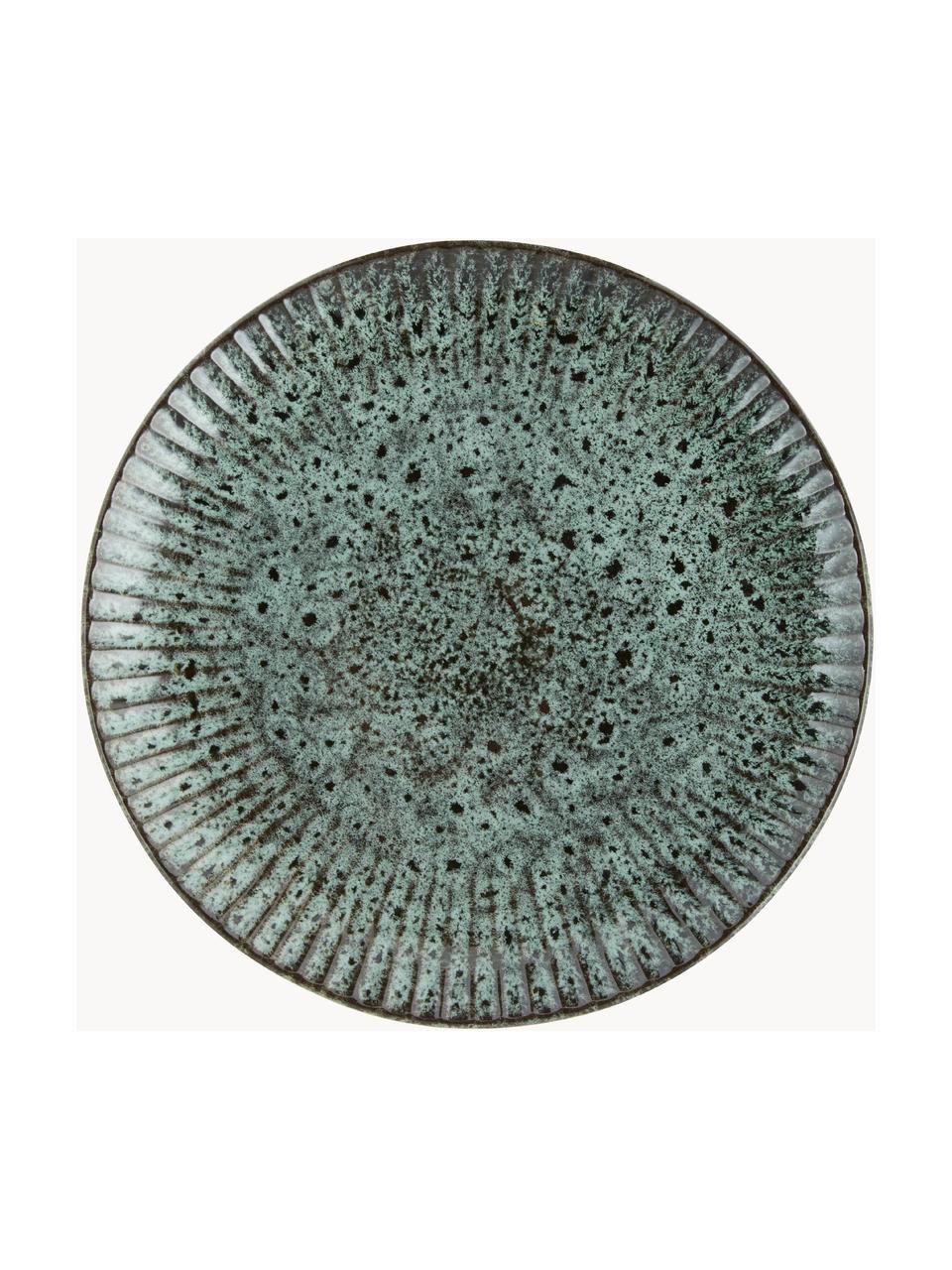 Mělké talíře Vingo, 2 ks, Kamenina, Petrolejová, tečky, Ø 28 cm