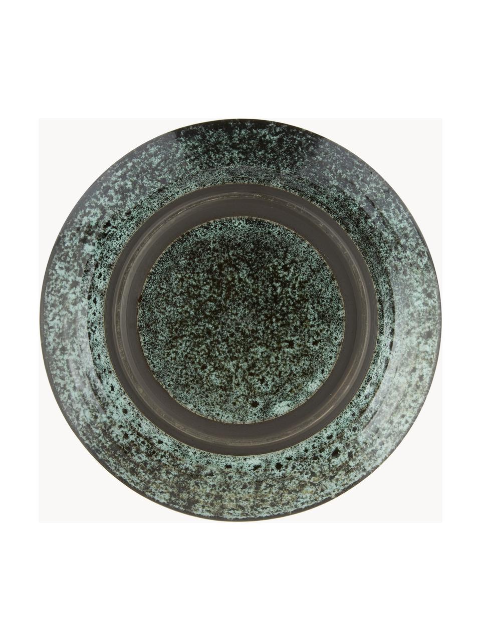 Plytký tanier Vingo, 2 ks, Kamenina, Petrolejová, strakatá, Ø 28 cm