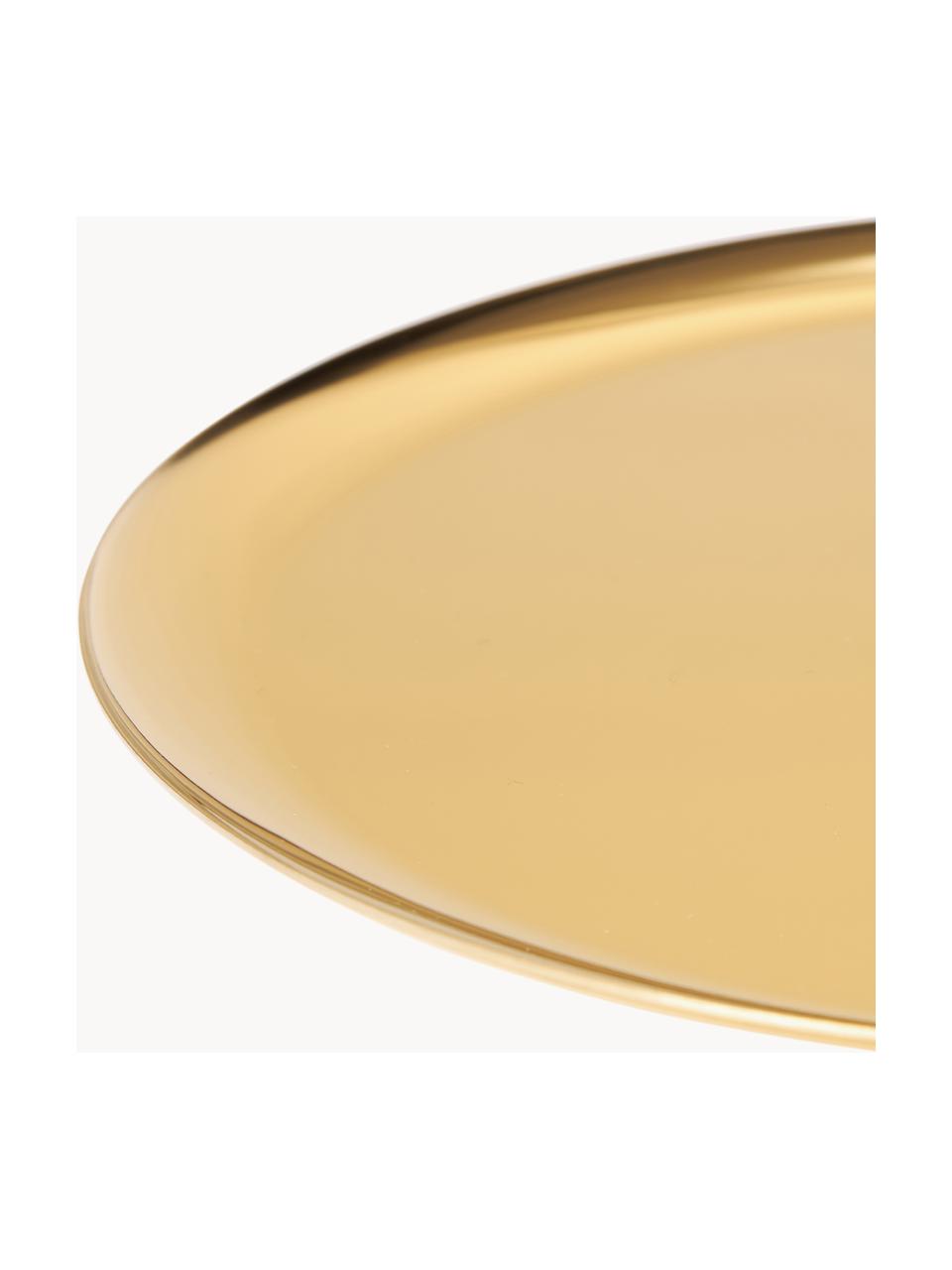 Rundes Deko-Tablett Samu, Edelstahl, Goldfarben, Ø 28 cm, H 1 cm