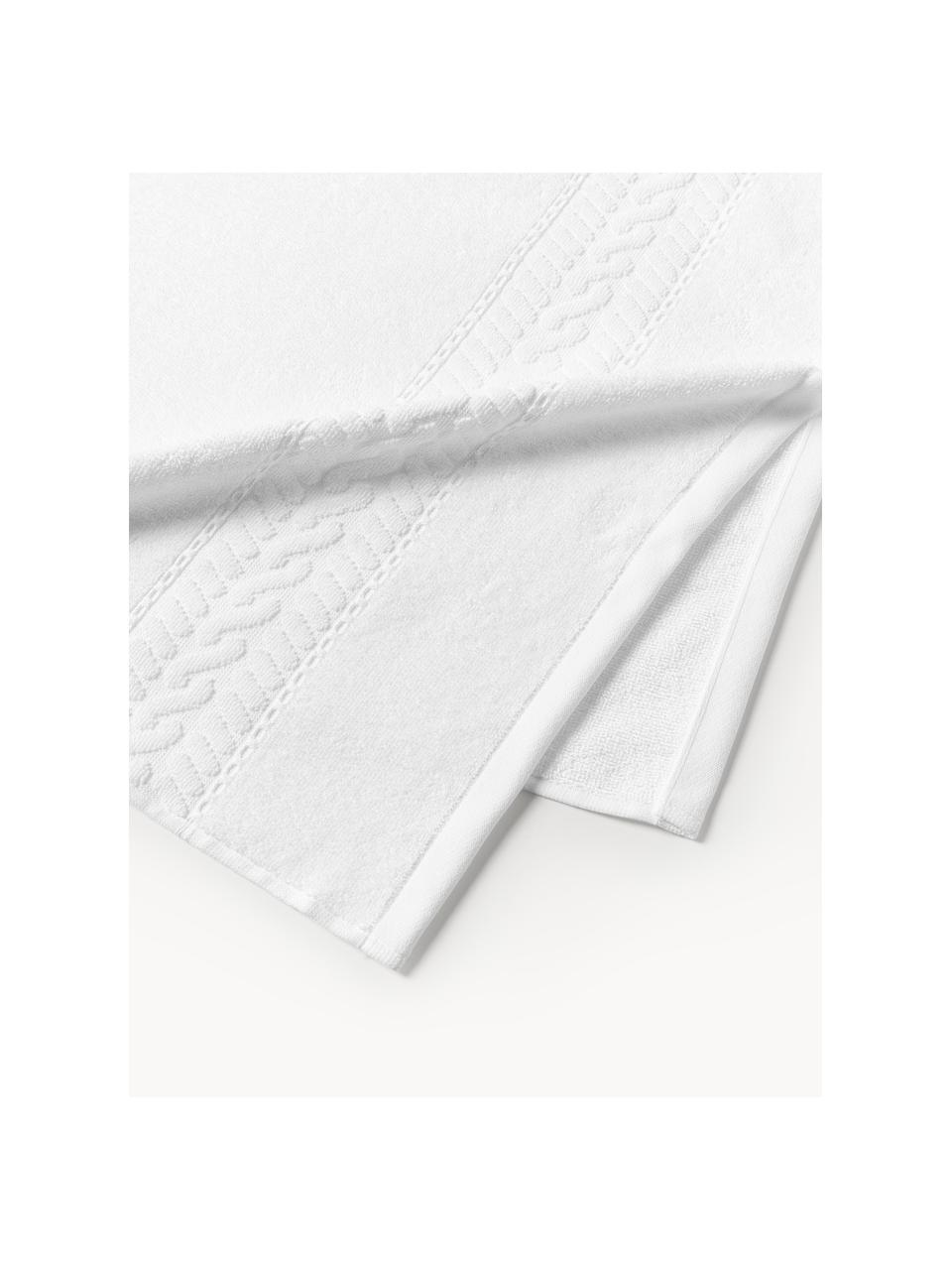 Lot de serviettes de bain Cordelia, 3 élém., Blanc, 3 éléments (1 serviette invité, 1 serviette de toilette et 1 drap de bain)