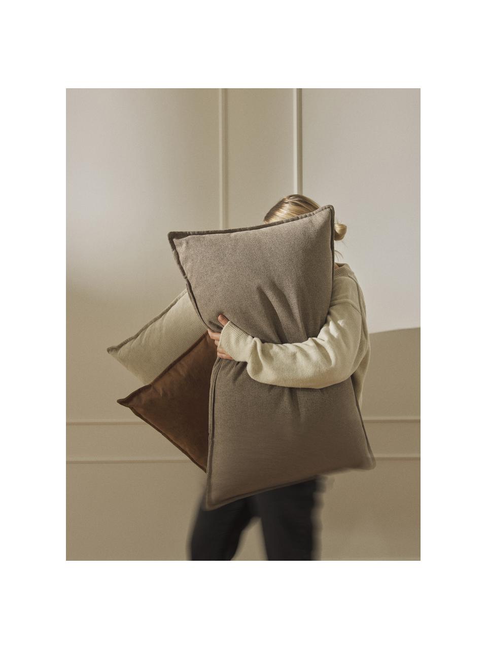 Bankkussen Lennon, Bekleding: 100% polyester, Geweven stof taupe, B 50 x L 80 cm