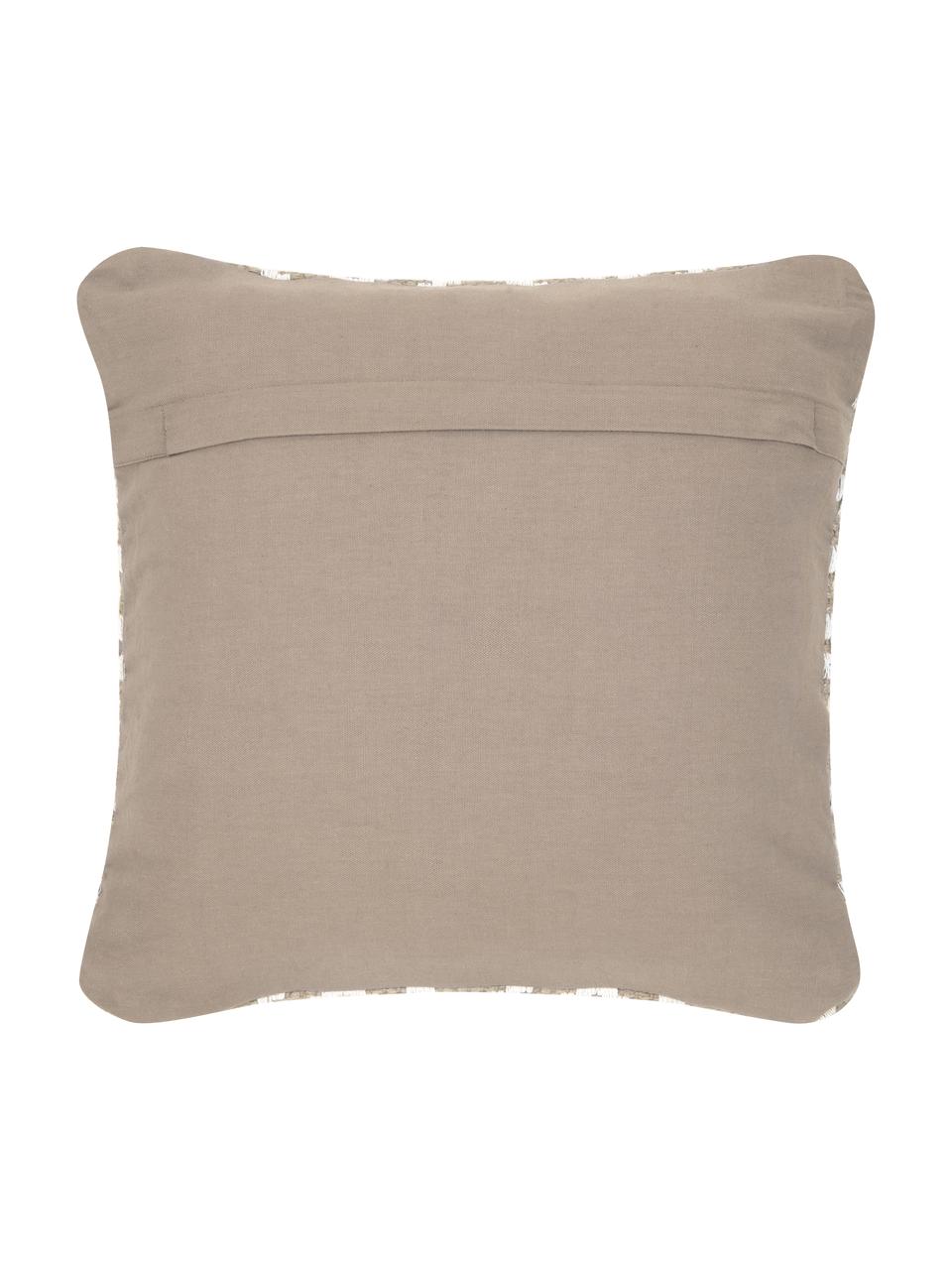 Housse de coussin en jute/coton mélangés Diajute, Endroit : beige, blanc crème Envers : beige, larg. 45 x long. 45 cm