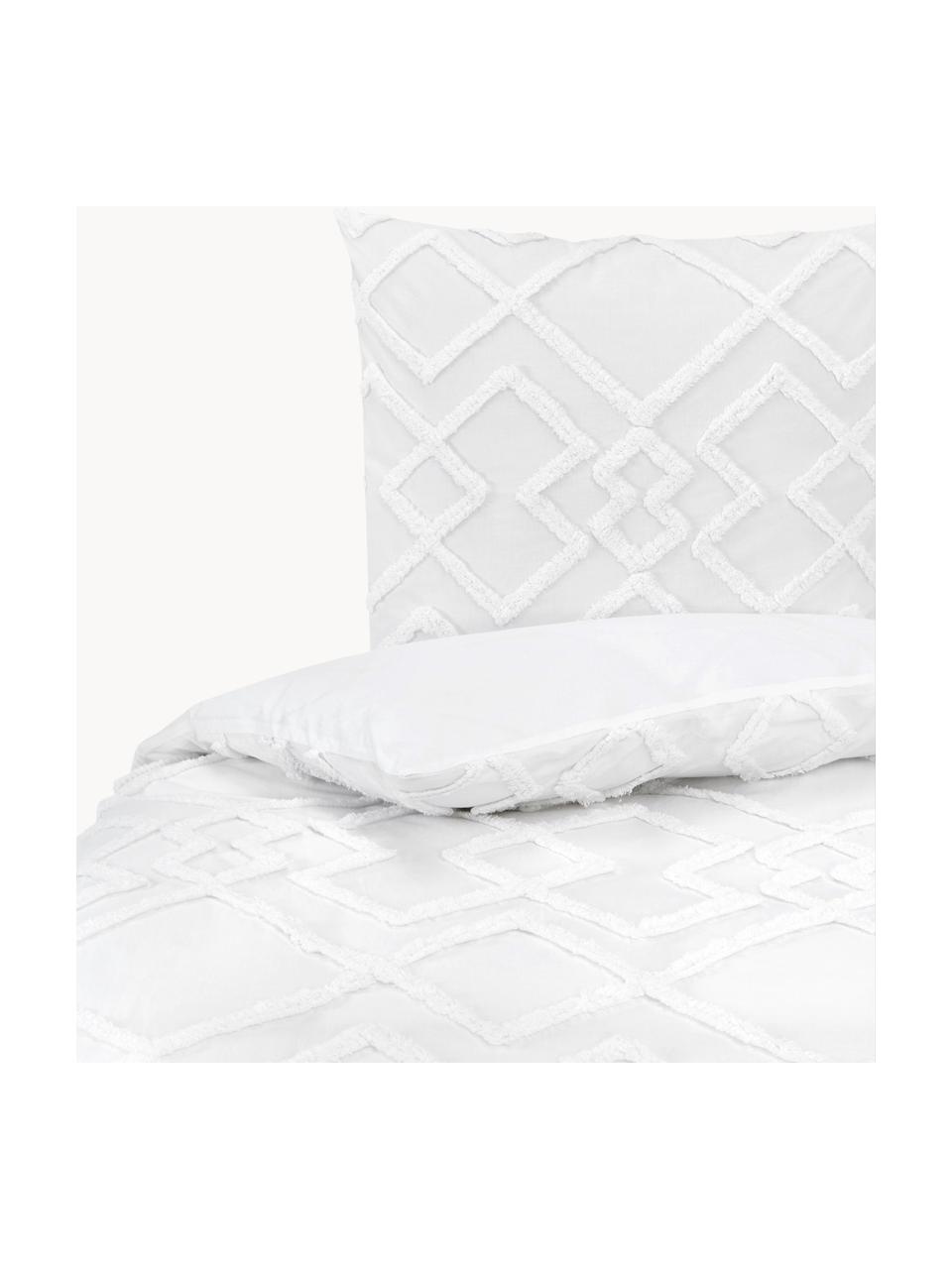 Housse de couette en percale de coton Faith, Blanc, larg. 140 x long. 200 cm