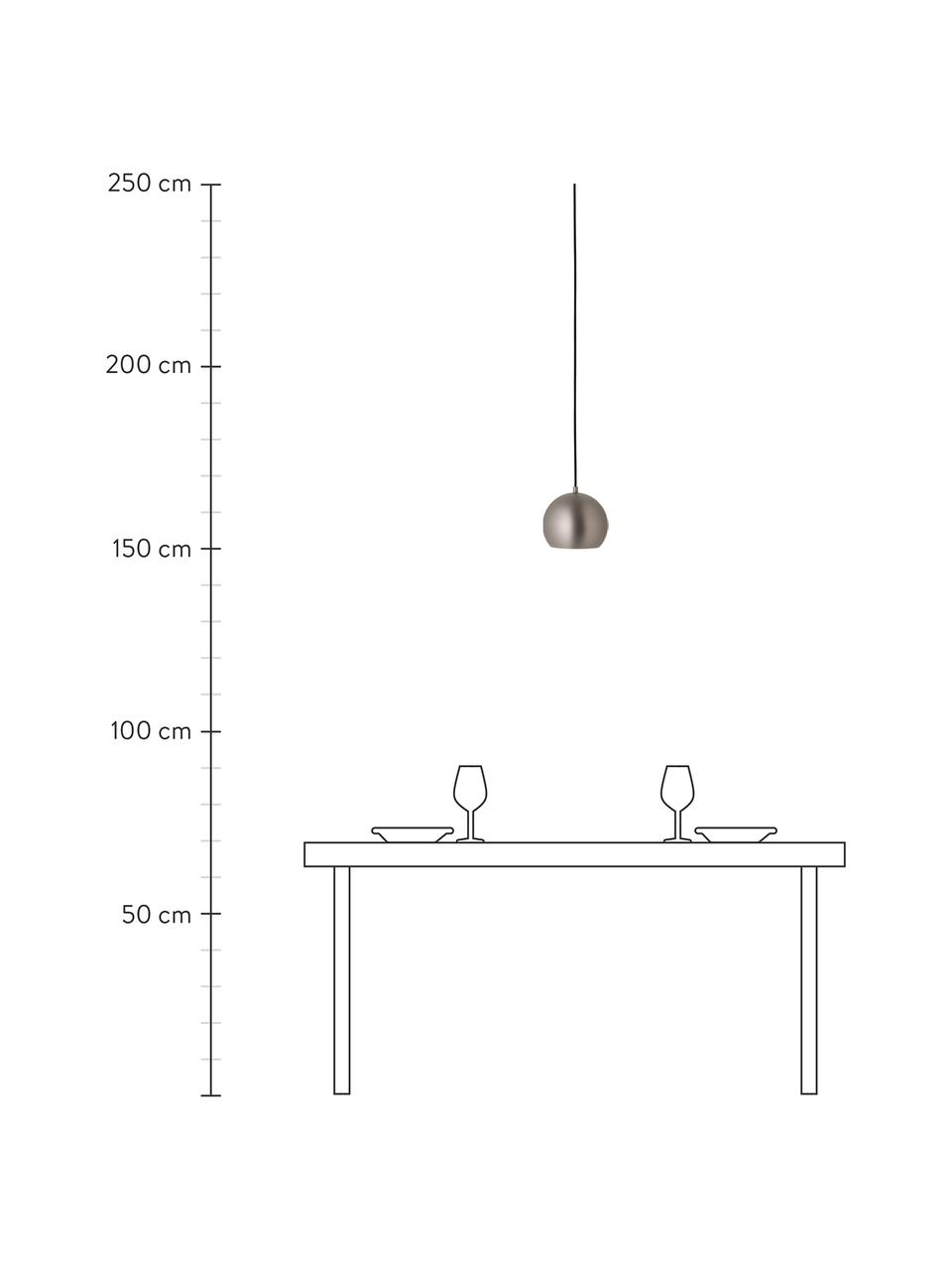 Malé závěsné svítidlo ve tvaru koule Ball, Odstíny ocele, bílá, černá, Ø 18 cm, V 16 cm