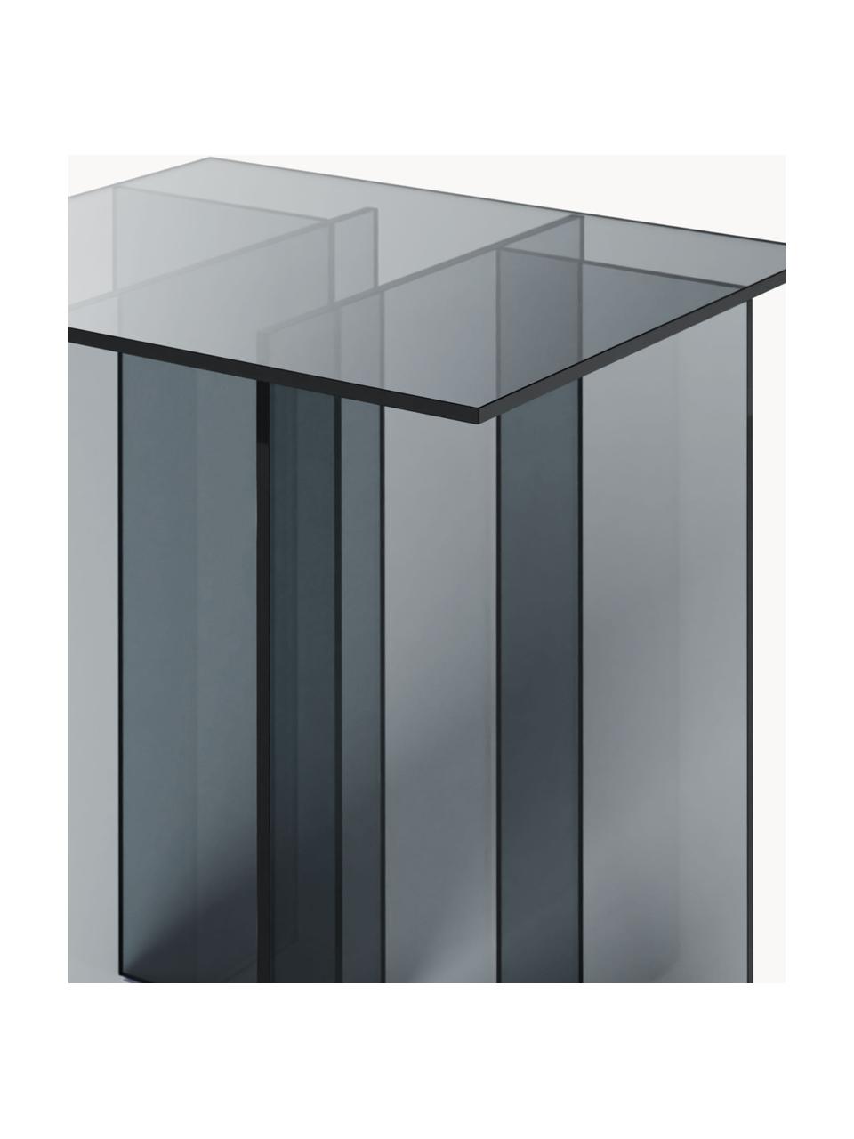 Stolik pomocniczy ze szkła Anouk, Szkło, Szary, transparentny, S 42 x W 50 cm
