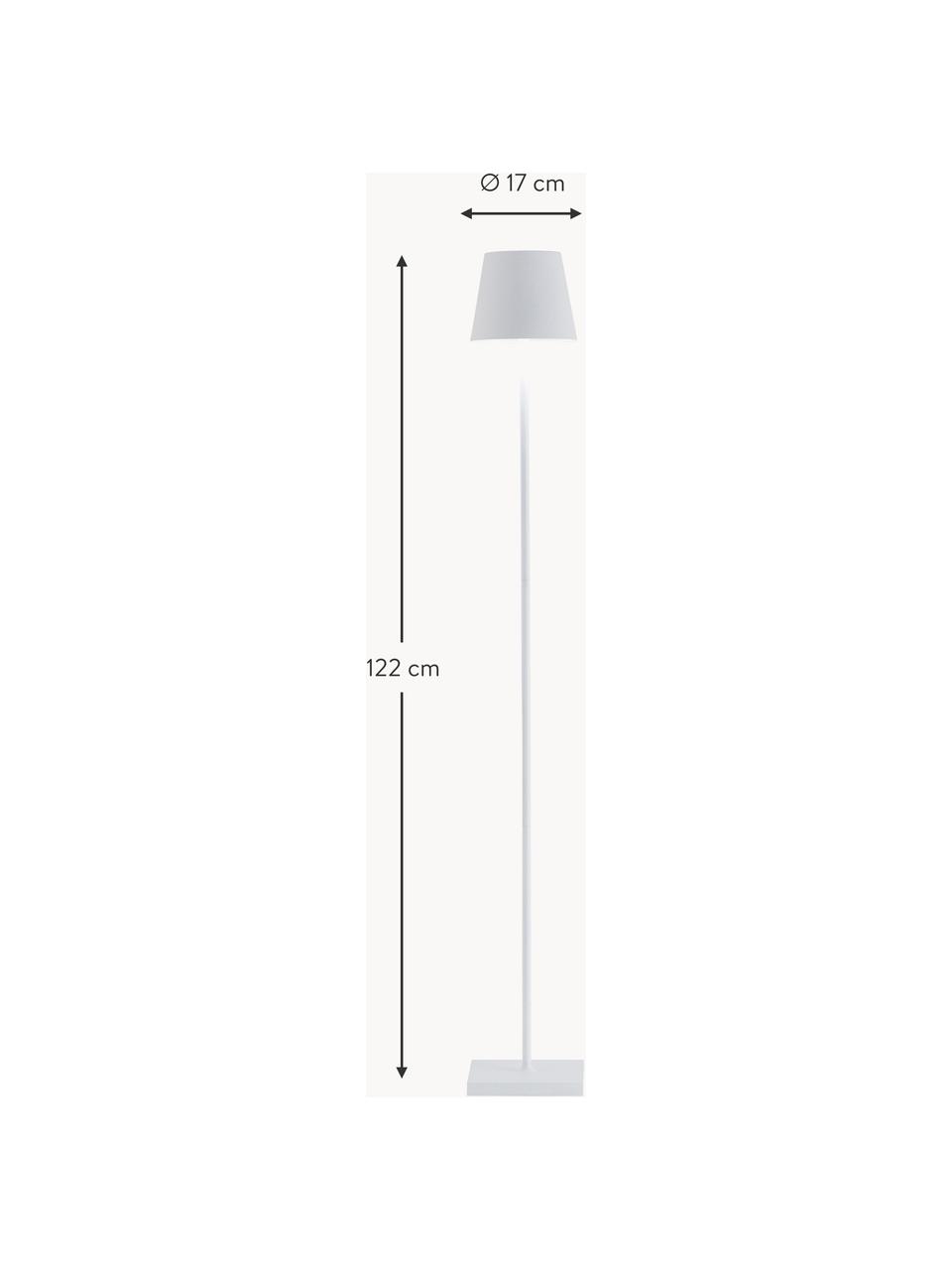 Kleine dimmbare LED-Stehlampe Poldina, höhenverstellbar, Weiß, matt, H 122 cm