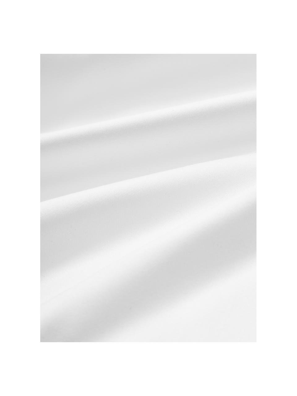 Baumwollsatin-Bettlaken Premium, Webart: Satin Fadendichte 400 TC,, Weiss, B 240 x L 280 cm